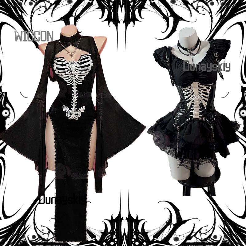 Party Games In Steam - Halloween gótico crânio cosplay traje medieval