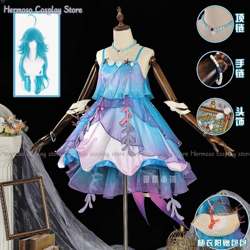 Dolia cosplay traje peruca par - Party Games For Christmas avaliação e preço